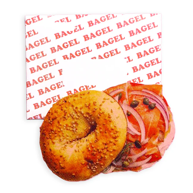 Retro NYC Bagel Postcard with Envelope - Image 2