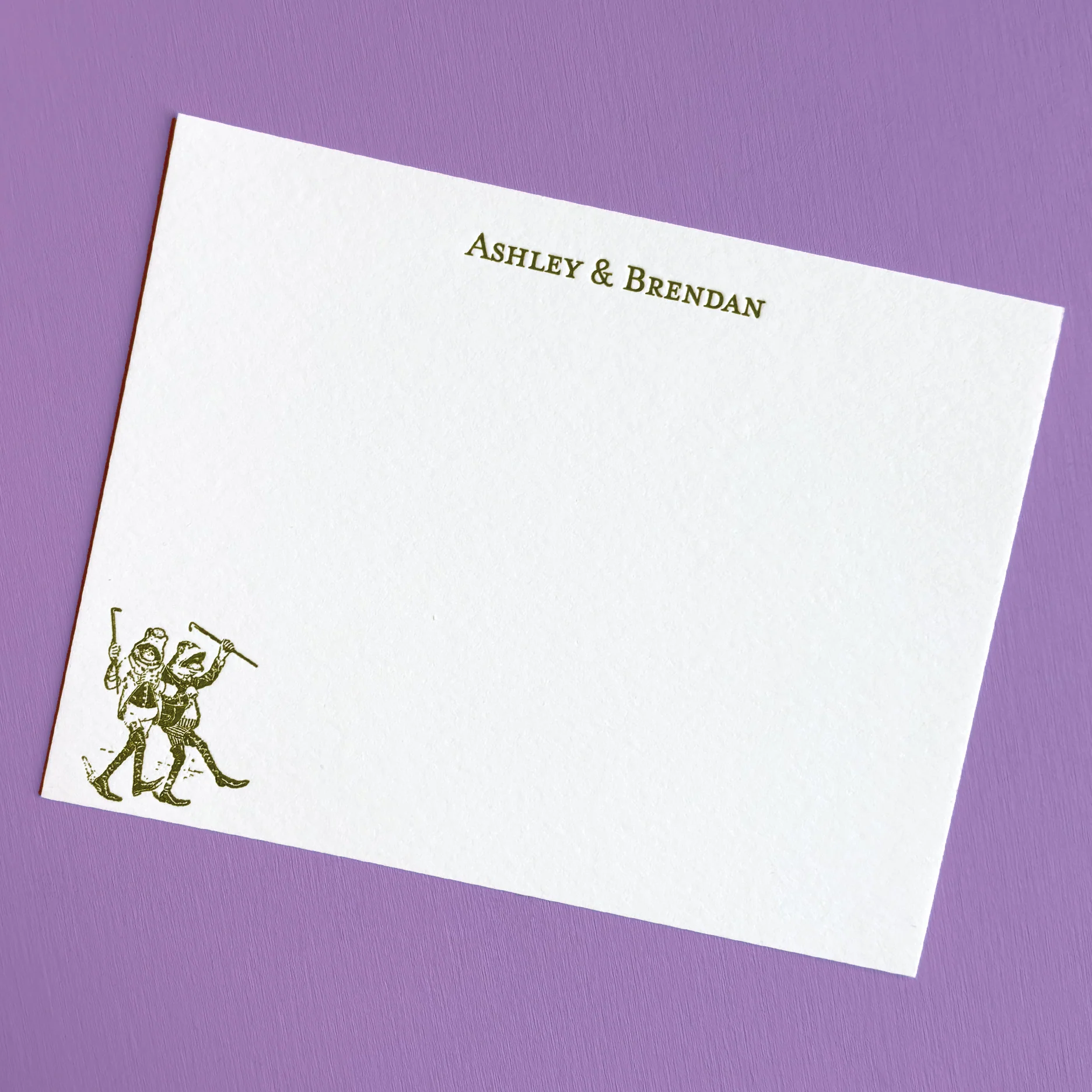 FESTIVE FROGS LETTERPRESS STATIONERY